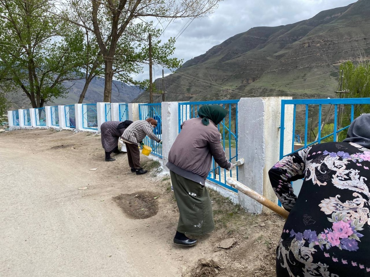 На территории Дома культуры провели масштабный субботник